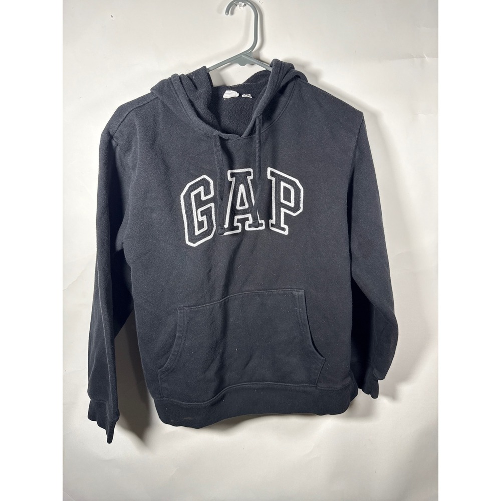 GAP Mens Black Pullover Hoodie Classic Logo‎ Sweatshirt Size Medium